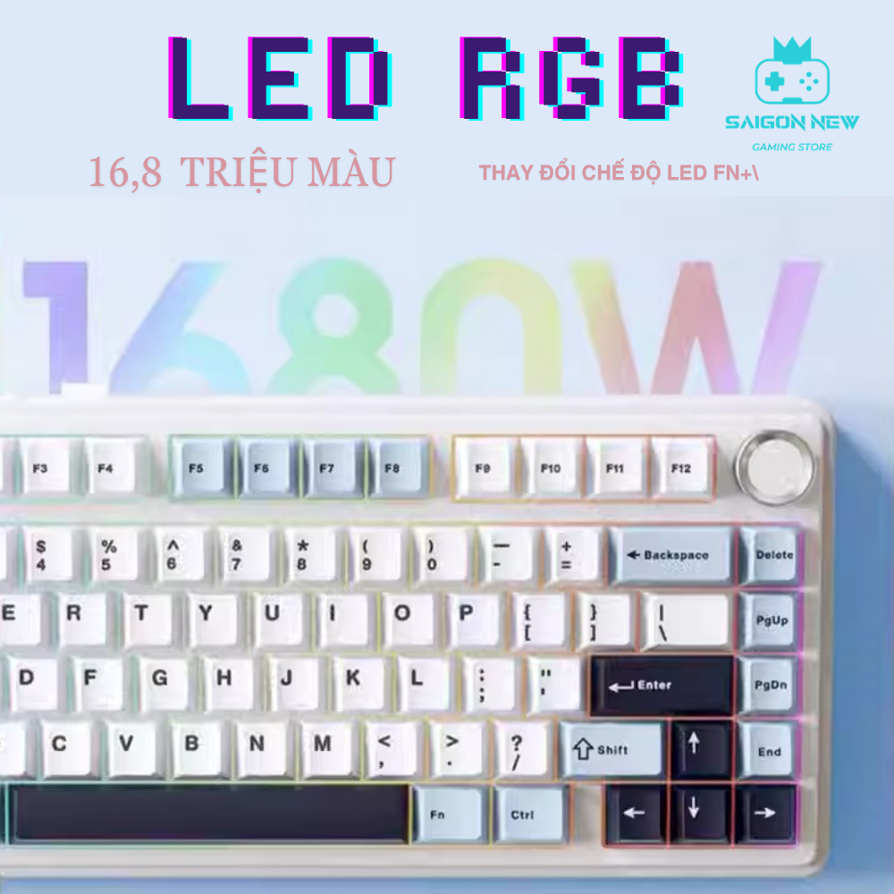 Bàn phím cơ có dây Aula F75 kết nối dây- Hỗ trợ hotswap mạch 5pin - Có núm xoay tiện lợi | BigBuy360 - bigbuy360.vn