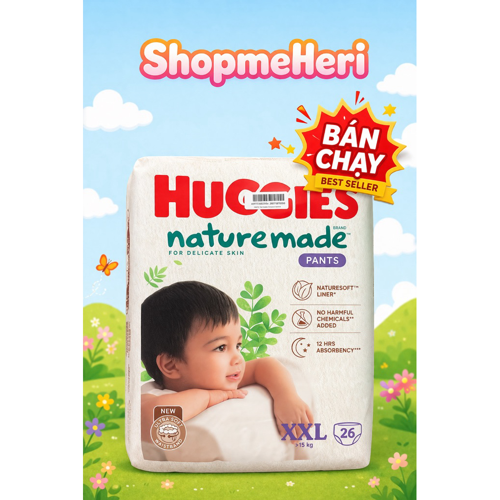 BỈM QUẦN HUGGIES NATURE MADE XXL26