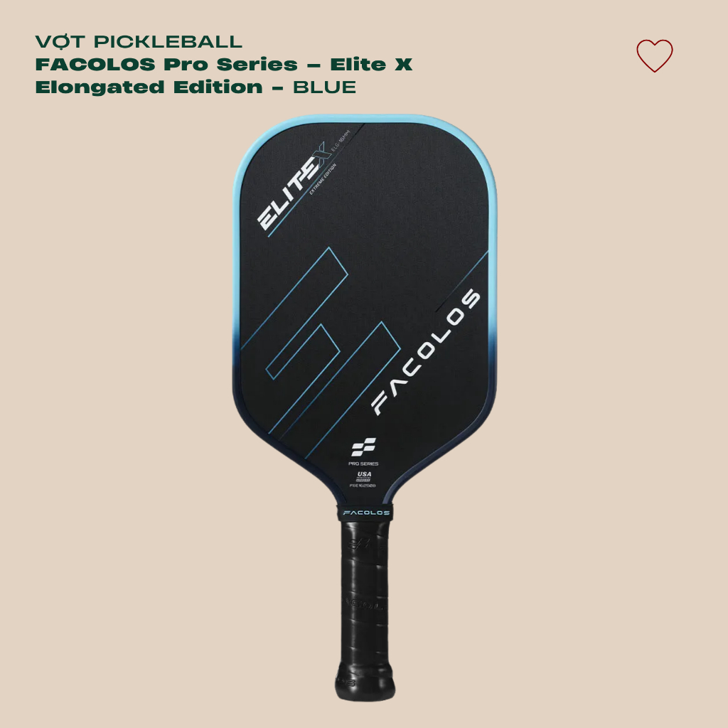 Vợt Pickleball FACOLOS Pro Series – Elite X Elongated Edition (16MM)