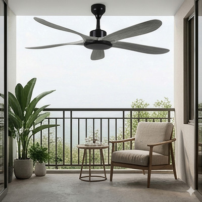 Quạt trần 5 cánh ABS vân gỗ xám SẢI CÁNH 1.57M GIẢI PHÁP LÀM MÁT HOÀN HẢO CHO PHÒNG KHÁCH RỘNG