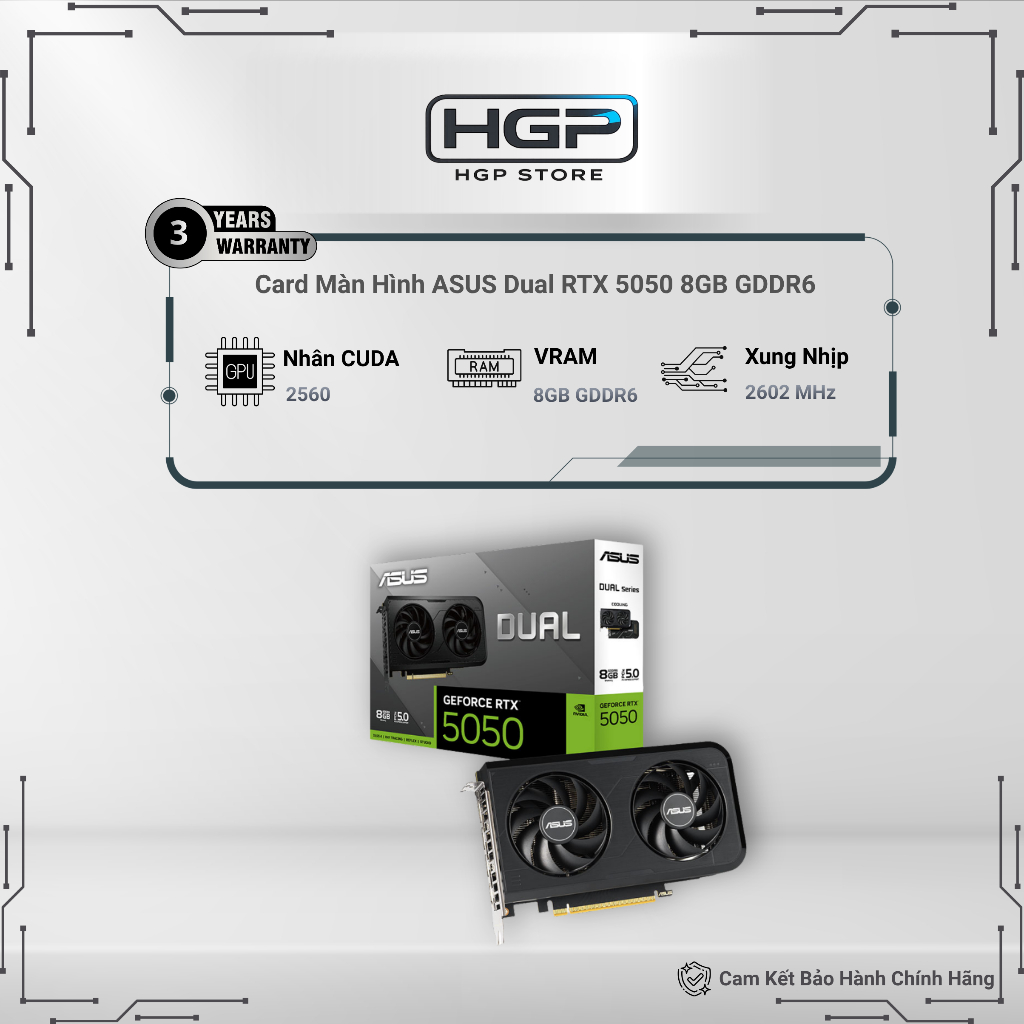 VGA ASUS Dual RTX 5050 8GB GDDR6 OC Edition (DUAL-RTX5050-O8G)