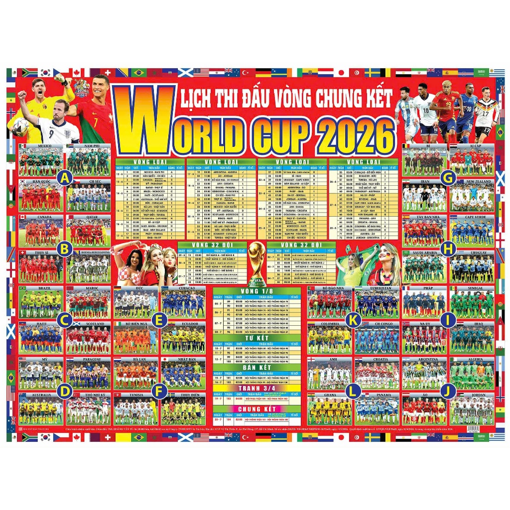 Lịch thi đấu vòng chung kết World Cup 2026
