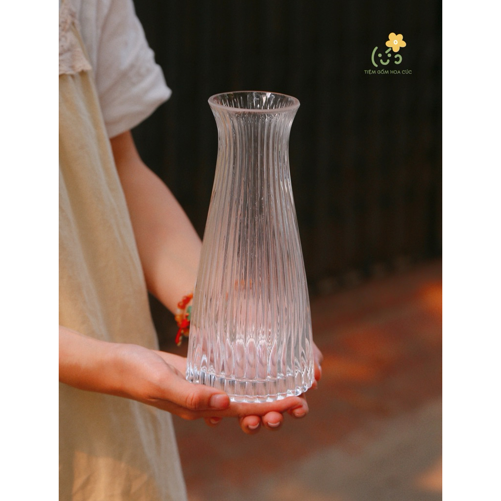 Bình thuỷ tinh bo cổ vân sọc nổi H23 M6