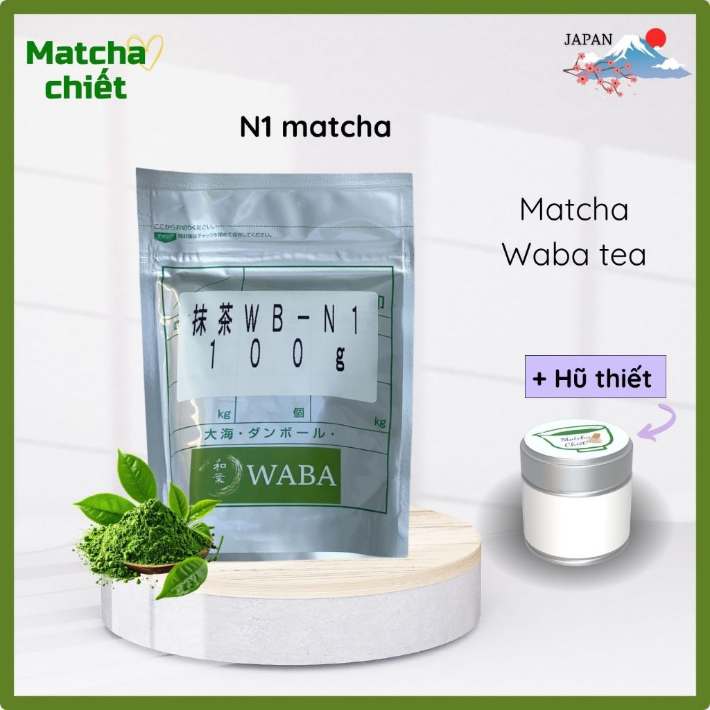 Matcha N1 - Waba thơm béo nutty, hậu ngọt, matcha Nhật, bột trà xanh - túi 50g,100g