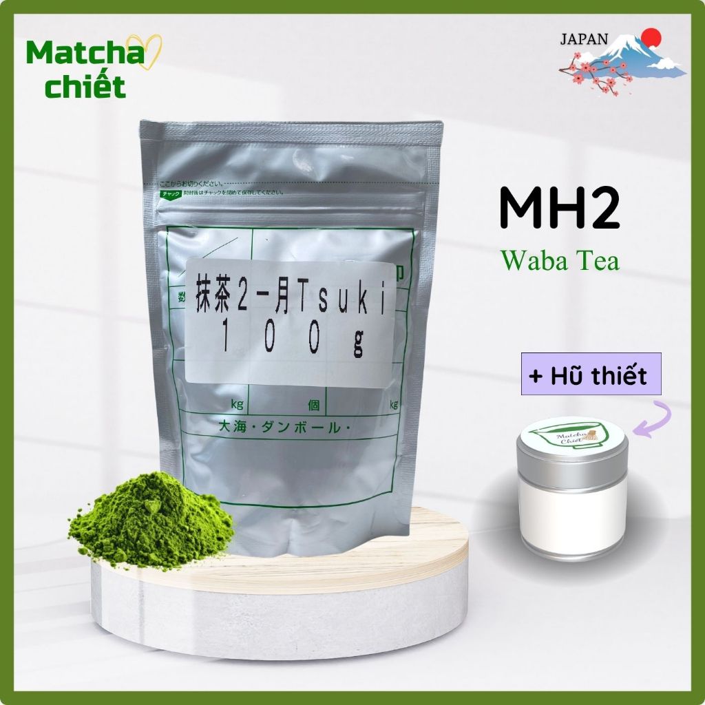 Matcha waba tea MH2, bột trà xanh matcha nhập khẩu Nhật Bản, thơm nồng nàn - gói 50g, 100g
