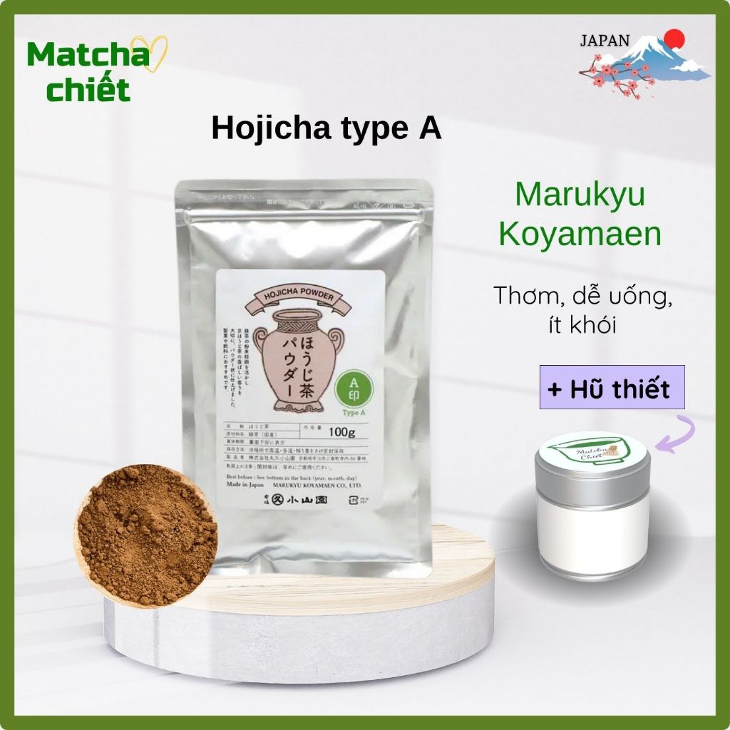 Hojicha type A, Marukyu bột hojicha, matcha rang, bột trà rang - túi chiết 10g, 20g