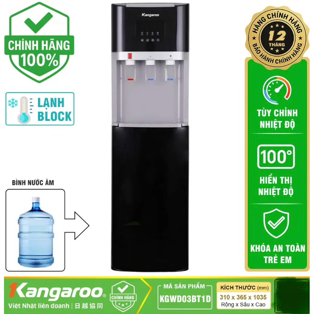 CÂY NƯỚC NÓNG LẠNH KANGAROO KGWD03BT1D - HÚT BÌNH, MỚI 2026