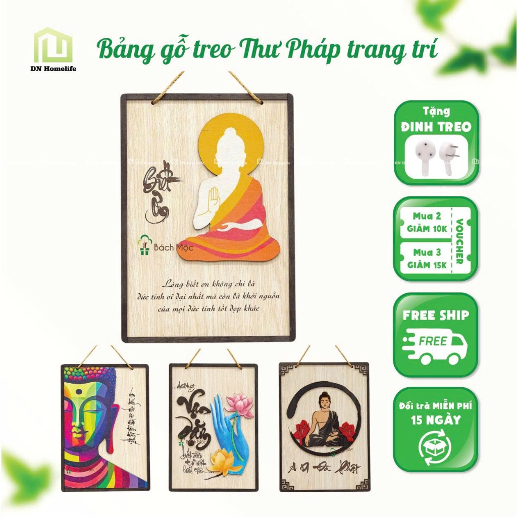 Tranh Gỗ Phật Pháp Thư Pháp Treo Tường 3D Ý Nghĩa Trang Trí Nhà Cửa Và Làm Quà Tặng