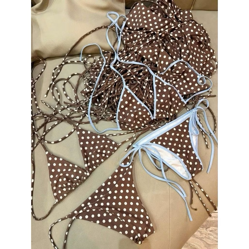 CAMCAM- Bikini chấm bi nâu viền phối nhiều mẫu xinh cho nàng lựa chọn hàng đẹp chuẩn phom( sẳn hàng HCM) | BigBuy360 - bigbuy360.vn