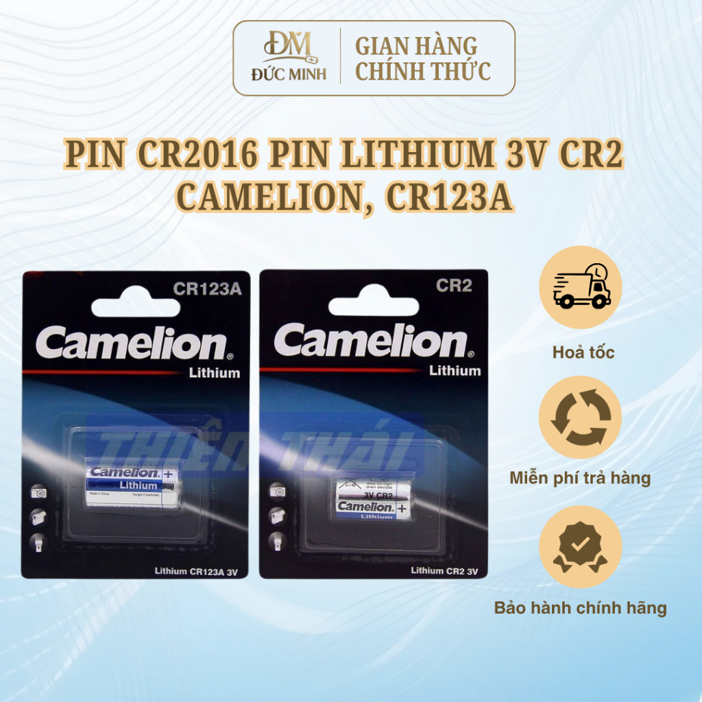 Pin Lithium 3V CR2 Camelion, CR123A, 2CR5, CR-P2 - Hàng chuẩn chất lượng cao.