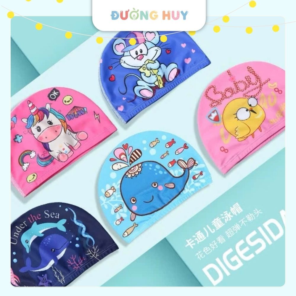 Mũ, Nón Bơi Cho Bé Tập Bơi Mẫu Hoạt Hình 1-5 Tuổi MB02