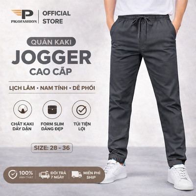 QUẦN JOGGER KAKI NAM CO GIÃN DÁNG TRẺ TRUNG PHONG CÁCH CHÍNH HÃNG SPMJGK01 PIGOFASHION