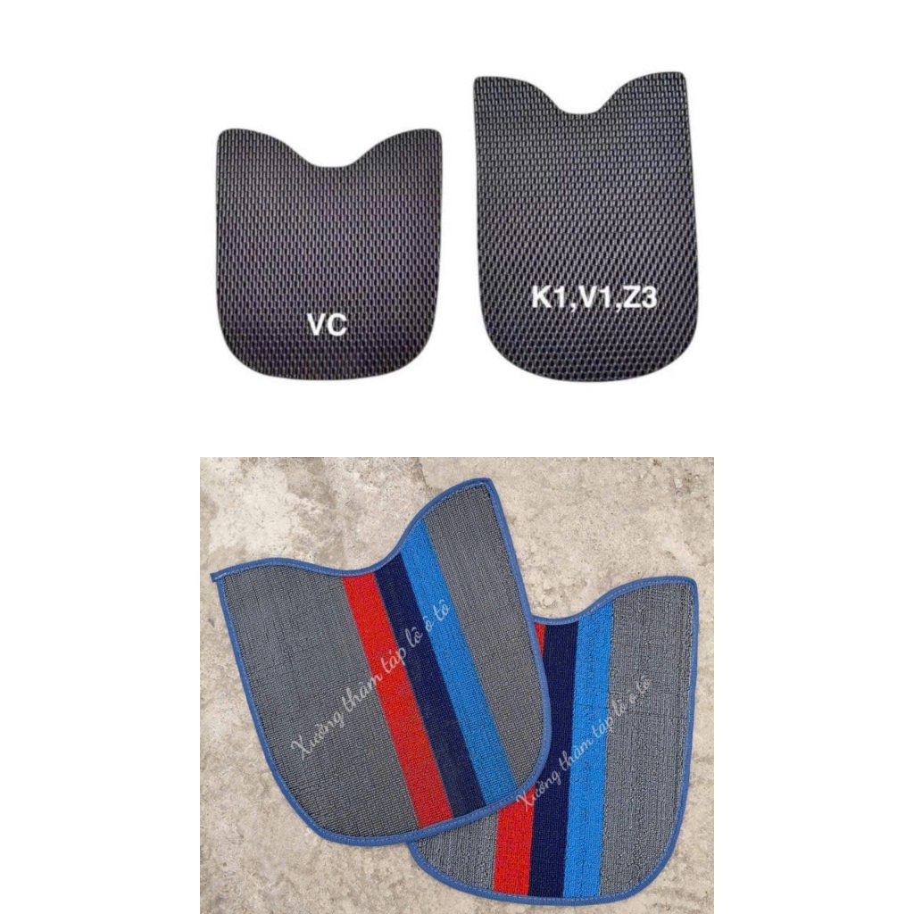 Thảm chân xe điện VC,Vk,V1, K1 ,K2, Z3, GR55, GR56, Type 1 2 3, YADEA, 133S, 133M, XMEN, VESPA, MI, 