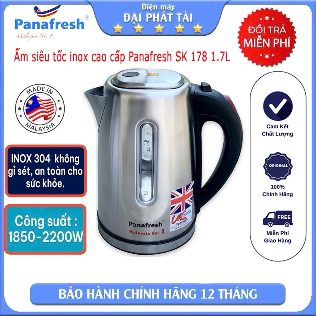 Ấm siêu tốc Panafresh SK178 1.8L (Trắng)