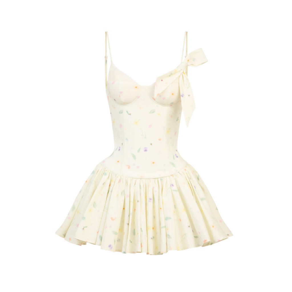 [Pass] ONONMADE Primrose Dress - Đầm Hai Dây Hoa Nhí Phối Nơ Dây Dáng Ngắn Xòe