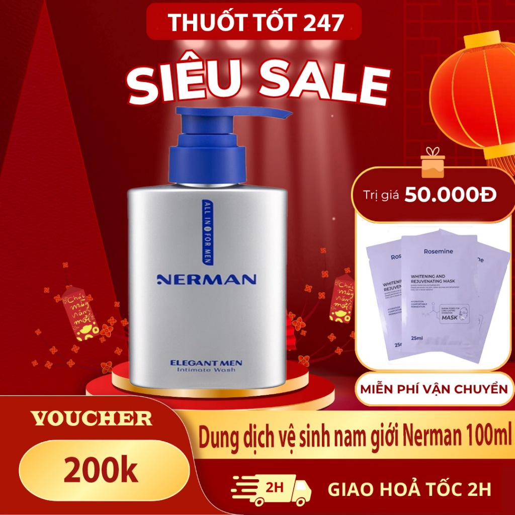 [Phủ Bạc] Dung dịch vệ sinh nam giới Nerman Elegant Men Nerman hương nước hoa 100ml