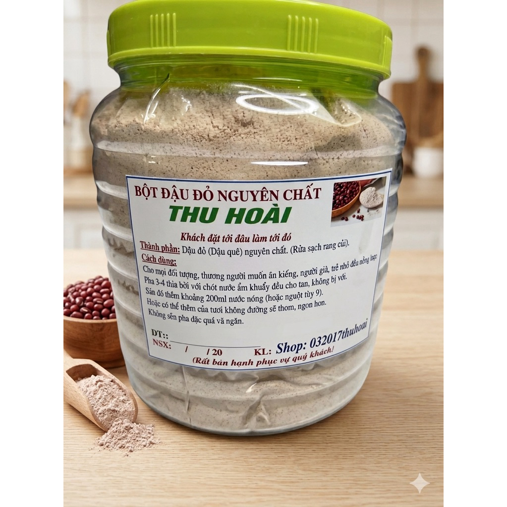 [1 kg] Bột đậu đỏ rang củi nguyên chất nhà làm - Chuẩn vị quê, không đường