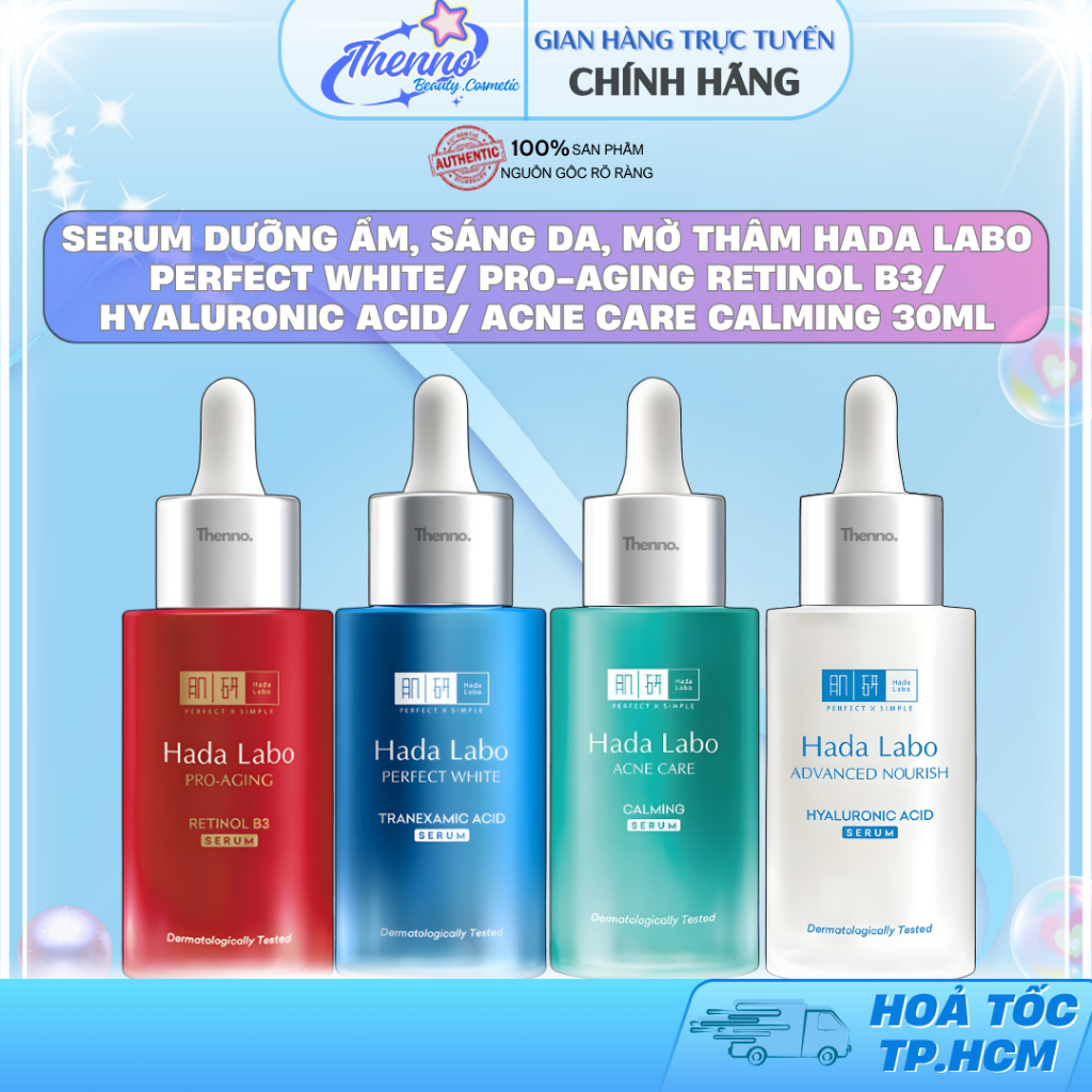 Serum Dưỡng Ẩm, Sáng Da, Mờ Thâm Hada Labo Perfect White/ Pro-Aging Retinol B3/ Hyaluronic Acid/ Acn