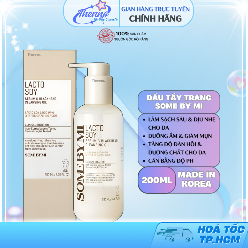 Dầu Tẩy Trang Đậu Nành Some By Mi Lacto Soy Sebum & Blackhead Cleansing Oil 200ml