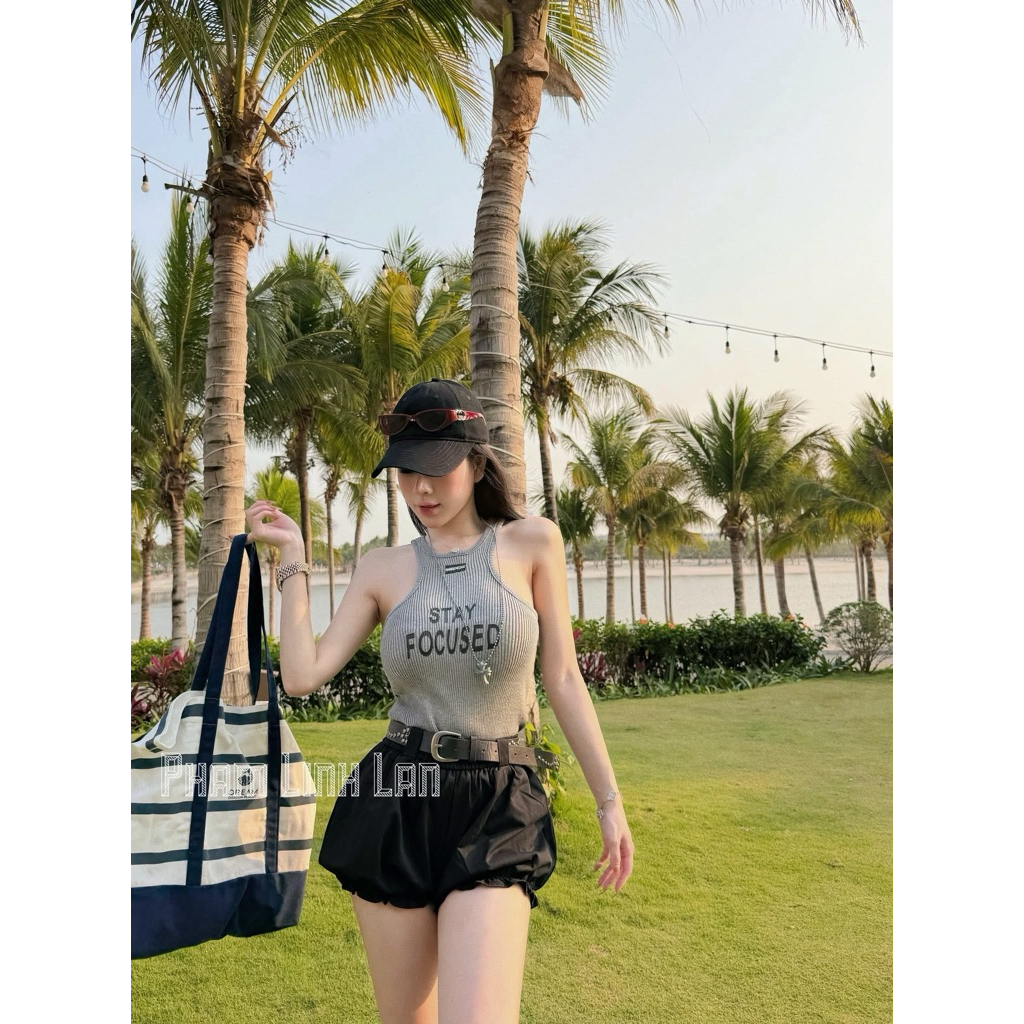 Áo Tanktop Stay Focused Croptop QC