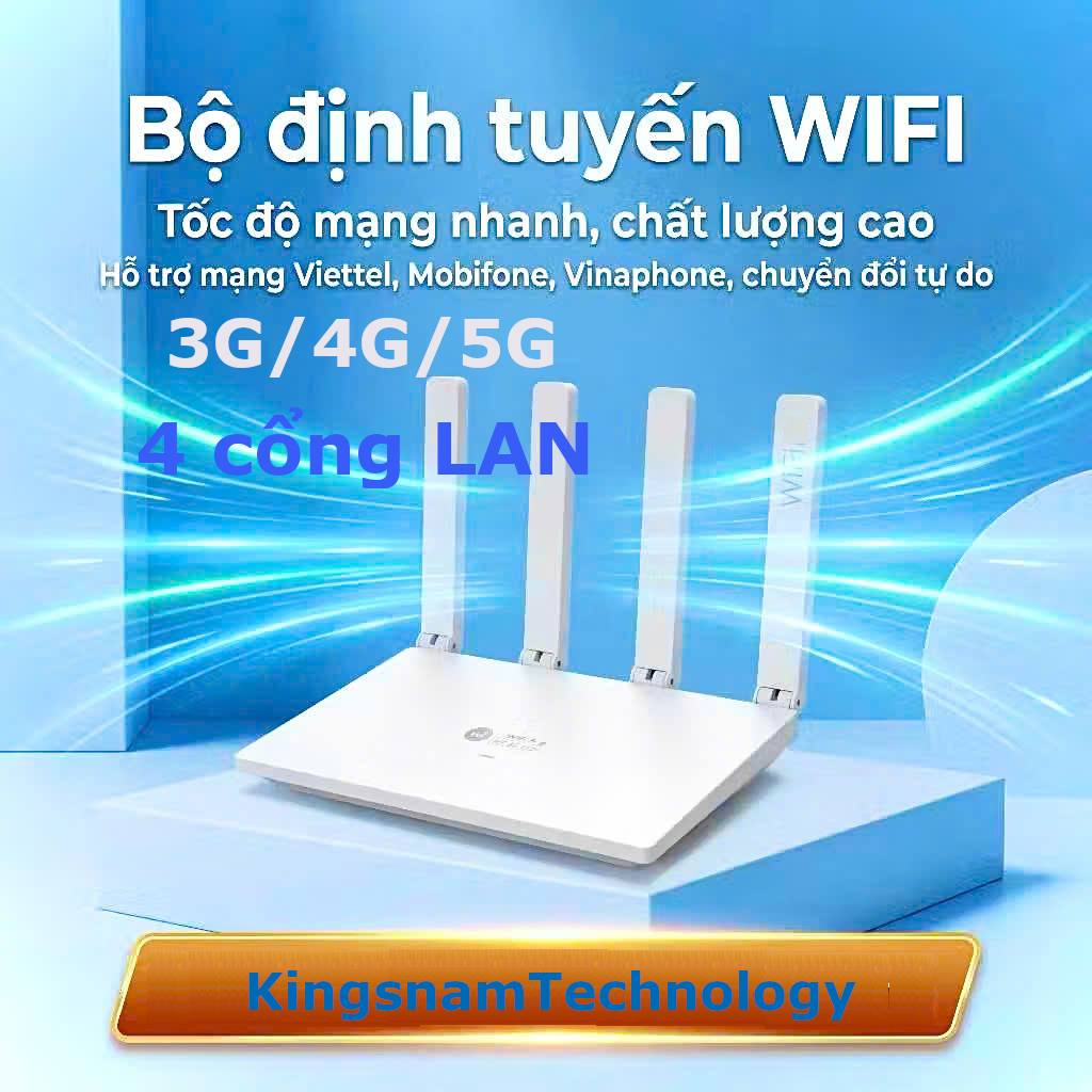 Bộ Phát WiFi từ SIM 3G 4G 5G C350K Tốc Độ Cao 300Mbps 4 cổng LAN Dùng Được 32 Thiết Bị Dcom 4G cao c