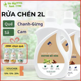 Nước rửa chén hữu cơ bồ hòn Ecocare 2L Góc Bếp Xanh – dịu da – tiết kiệm – 4 mùi chọn lựa