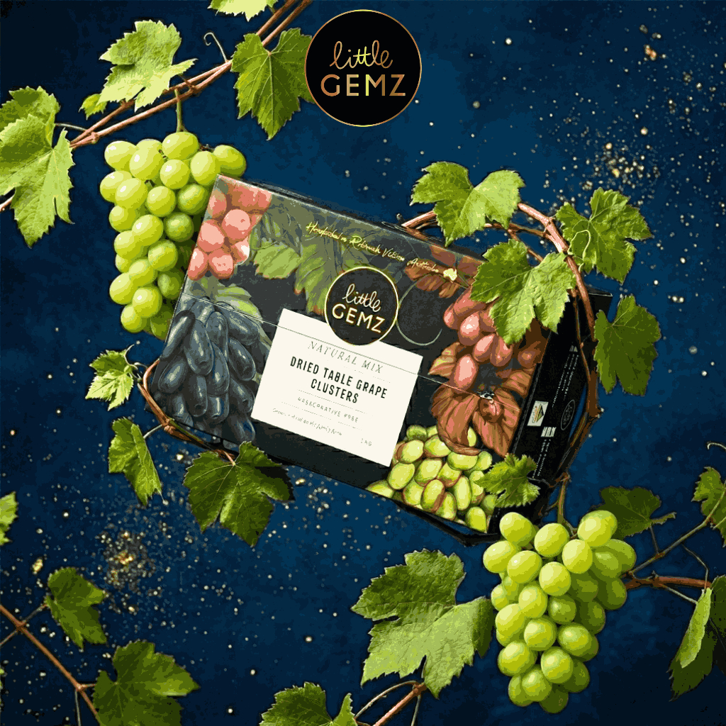 [NEW] Nho khô nguyên cành, giống nho xanh Little Gemz Sweet Globe Table Grapes (1KG) - Nhập khẩu Úc