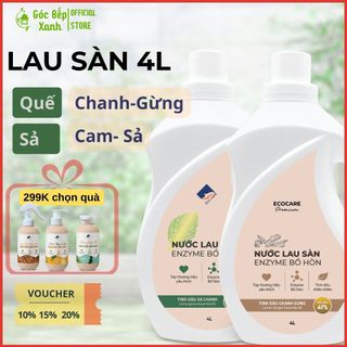 Nước lau sàn hữu cơ bồ hòn ecocare 4l – an toàn cho bé – thiên nhiên dịu nhẹ – góc bếp xanh
