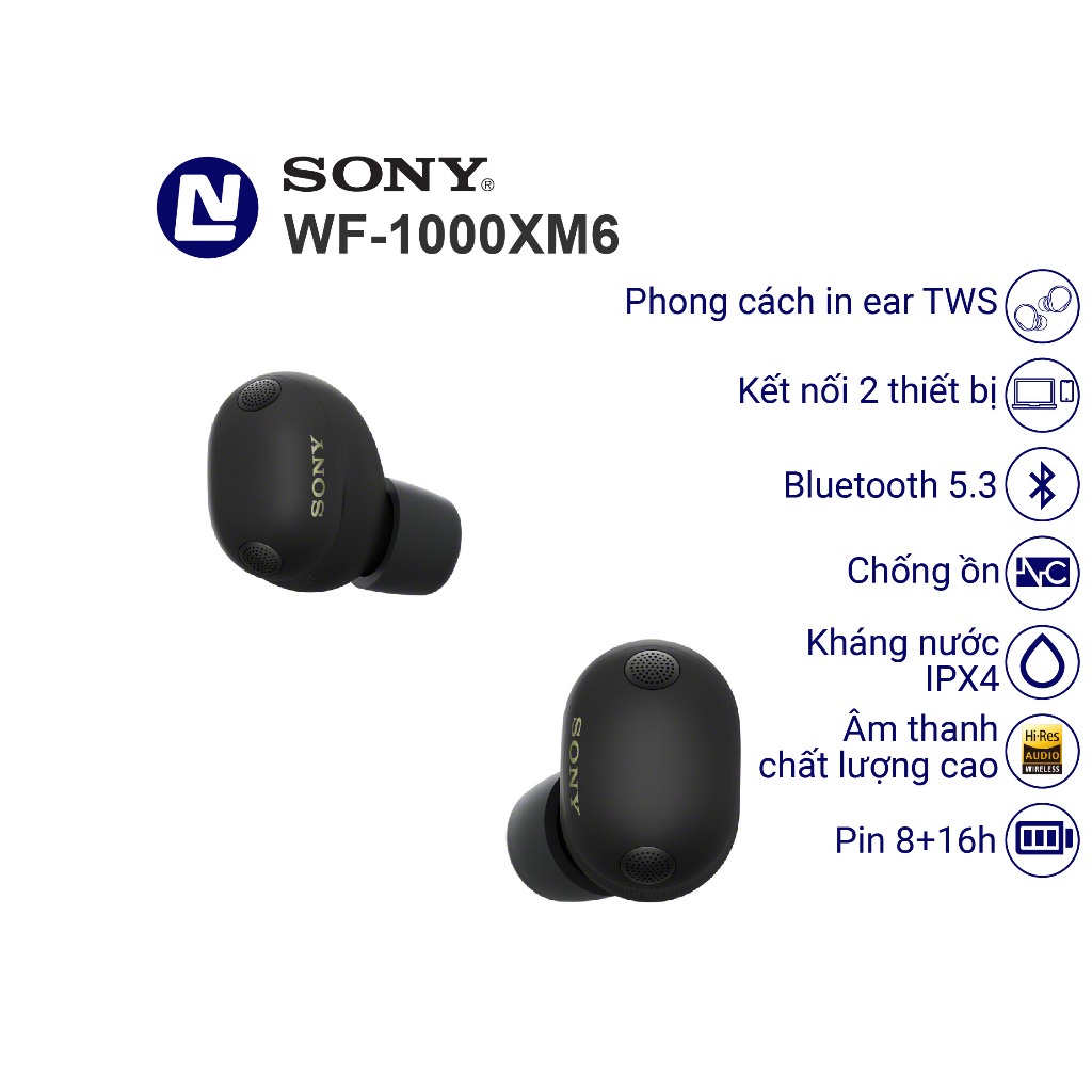 Tai nghe Sony WF 1000XM6 in ear TWS không dây chống ồn | BigBuy360 - bigbuy360.vn