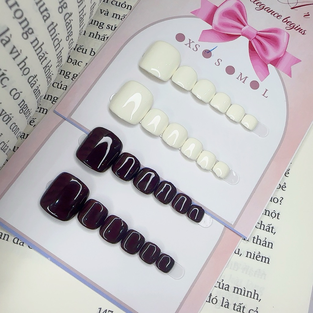 Nail chân trơn TRẮNG, NÂU tôn da basic