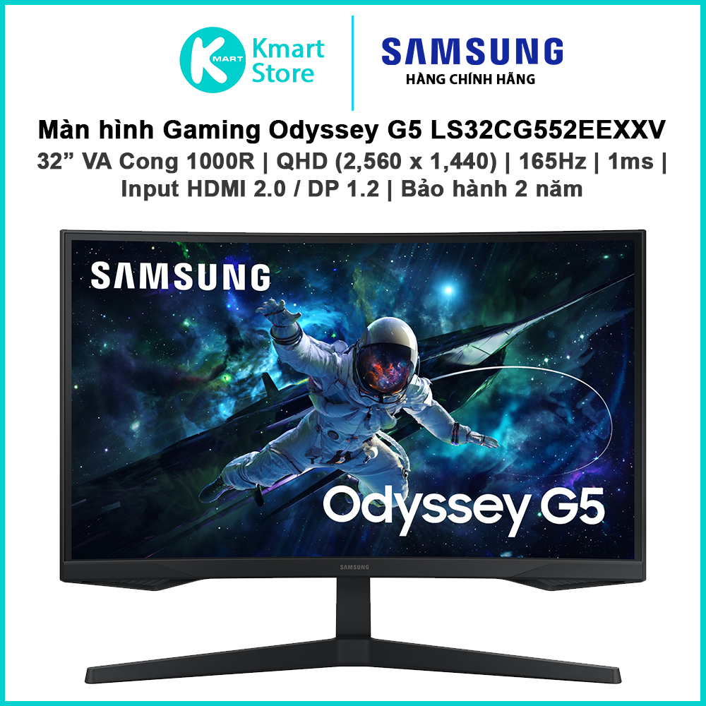 Màn hình Gaming Samsung Odyssey LS32CG552EEXXV | 32" Cong 1000R / VA / QHD(2,560 x 1,440) / 165Hz / 