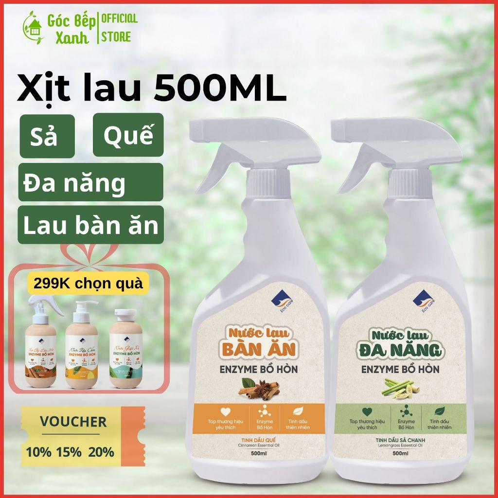 Xịt lau bàn Ecocare, xịt đa năng Ecocare hữu cơ dùng cho mọi bề mặt 500ml