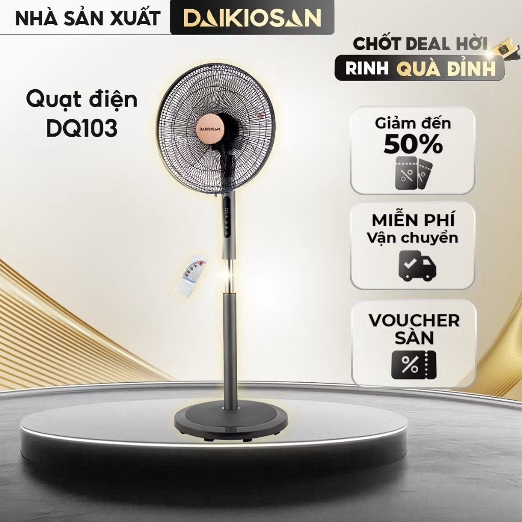 Quạt đứng Daikiosan DQ103 là dòng quạt cao cấp hơn DQ101/DQ102