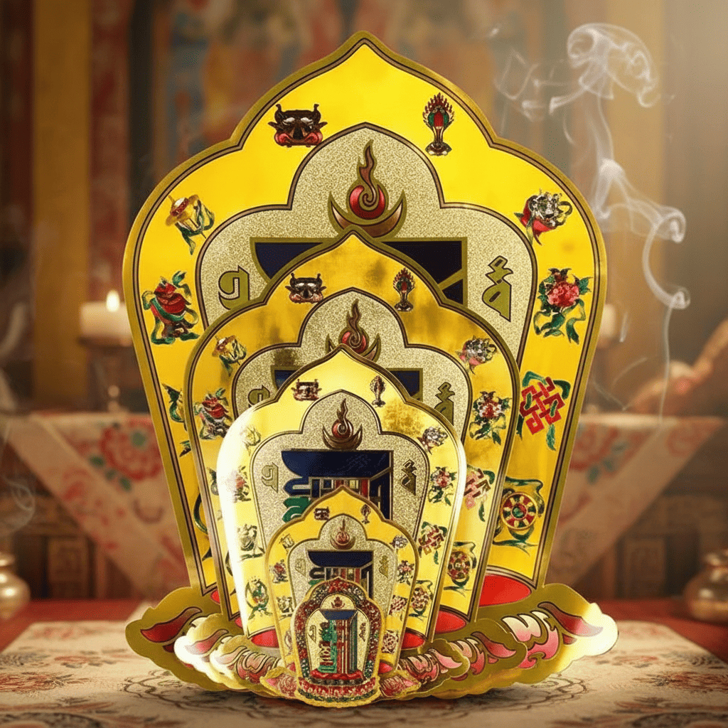 Miếng Dán Thập Tự Tại, Kalachakra Kim Cang Thời Luân Dán Trang Trí Bàn Thờ Phật Giáo Tâm Linh Thanh Tịnh Cầu Bình An