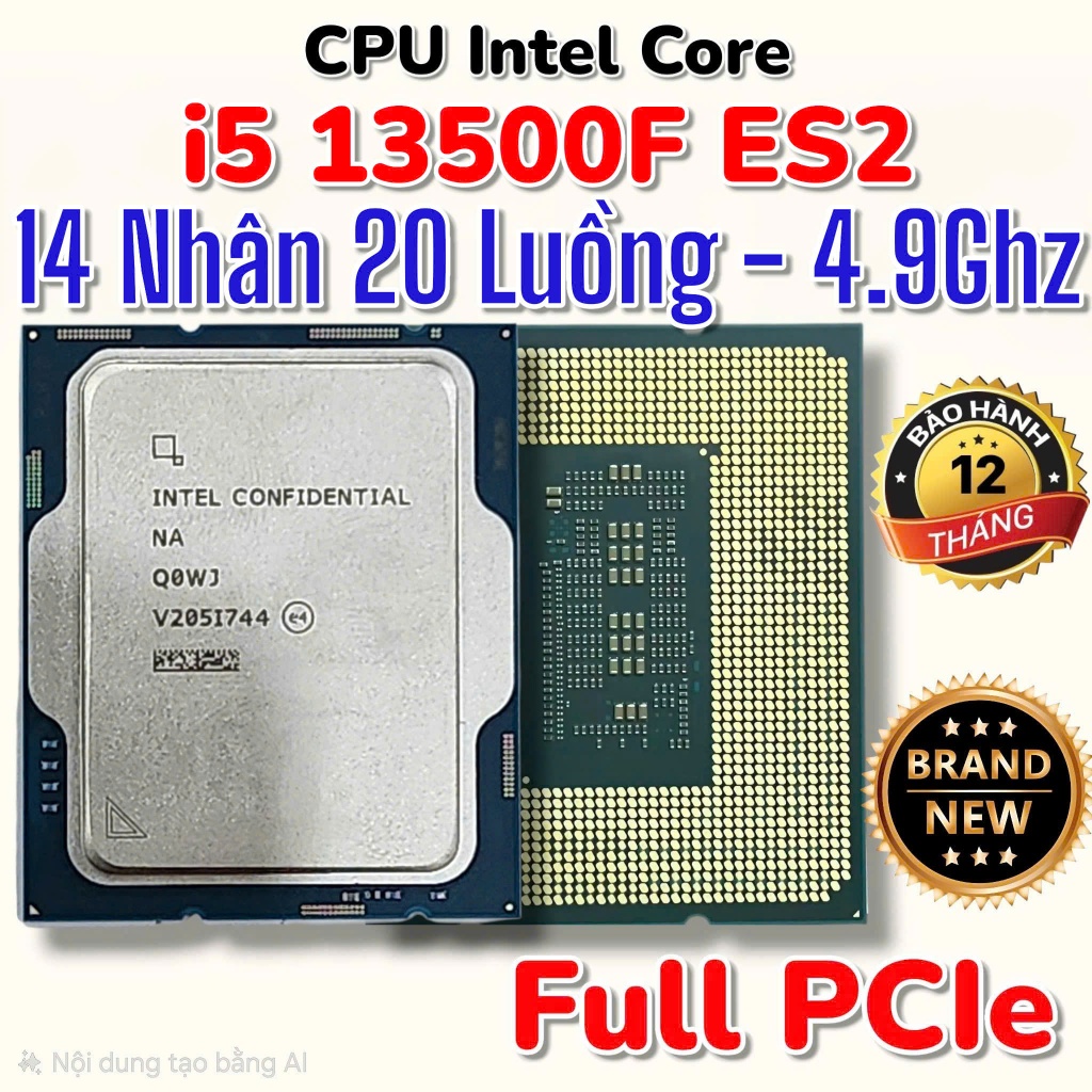 CPU intel Core i5 13500F - ES2 - Mạnh Ngang i7 12700F - Rẻ Nhất Sàn - New Tray - BH 12Th