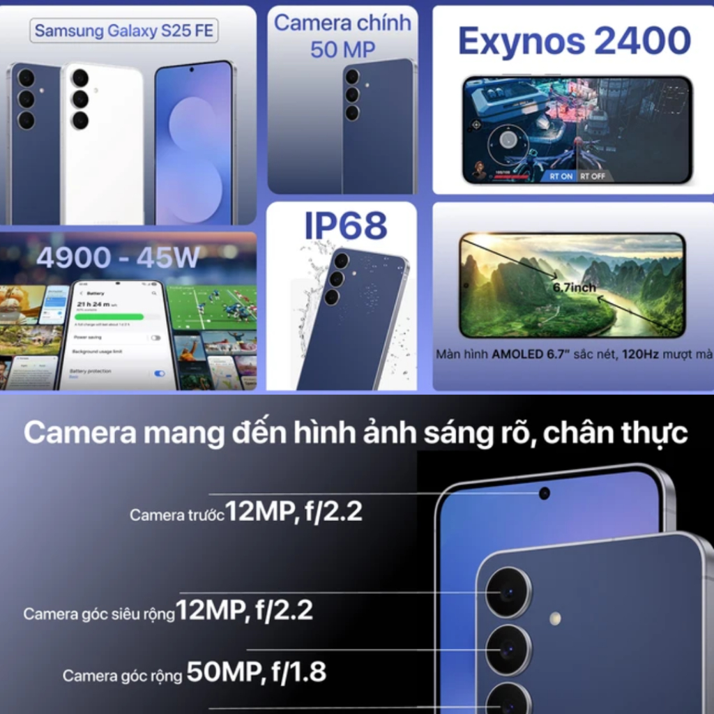 Samsung Galaxy S25 FE 5G (8GB - 128GB) - Chính Hãng Chip Exynos 2400 | BigBuy360 - bigbuy360.vn