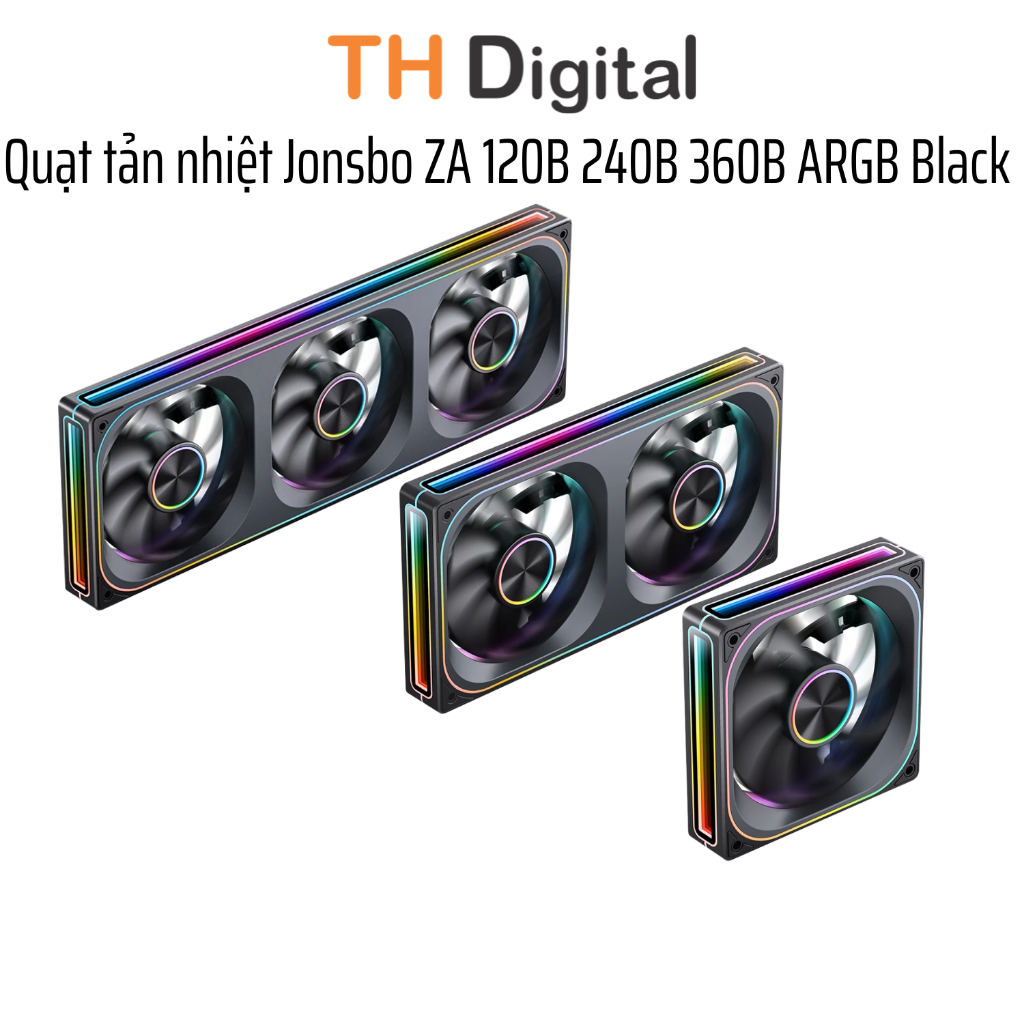 Quạt tản nhiệt Jonsbo ZA 120B 240B 360B ARGB Black / Reverse - Hàng chính hãng