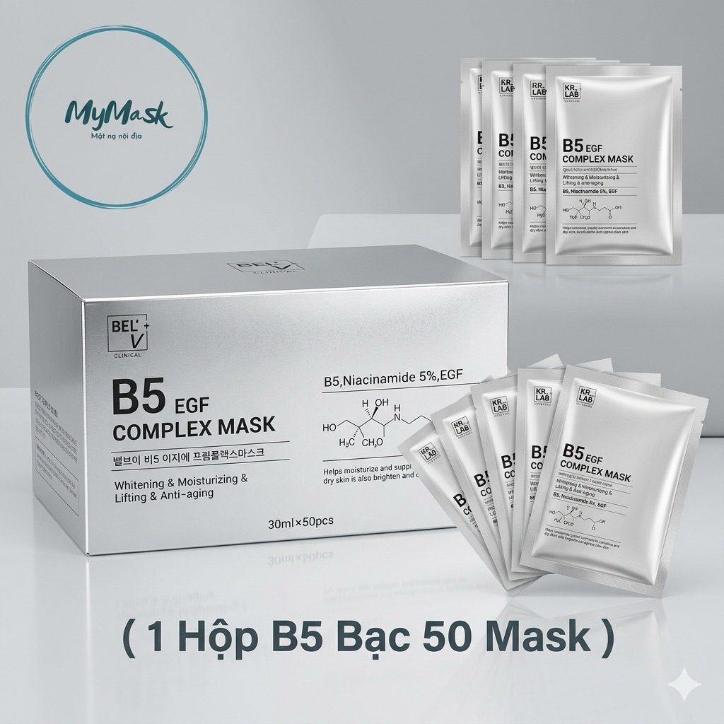 Combo50 [B5 Bạc]Cấp Ẩm Dưỡng Trắng Tái Tạo Phục Hồi Cho Da , Sau Pell , Da Nhạy Cảm , Skincare-Cho M