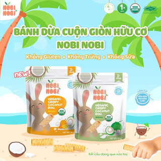 Bánh cuộn dừa giòn hữu cơ Nobi Nobi 35g (an toàn cho bé dị ứng)