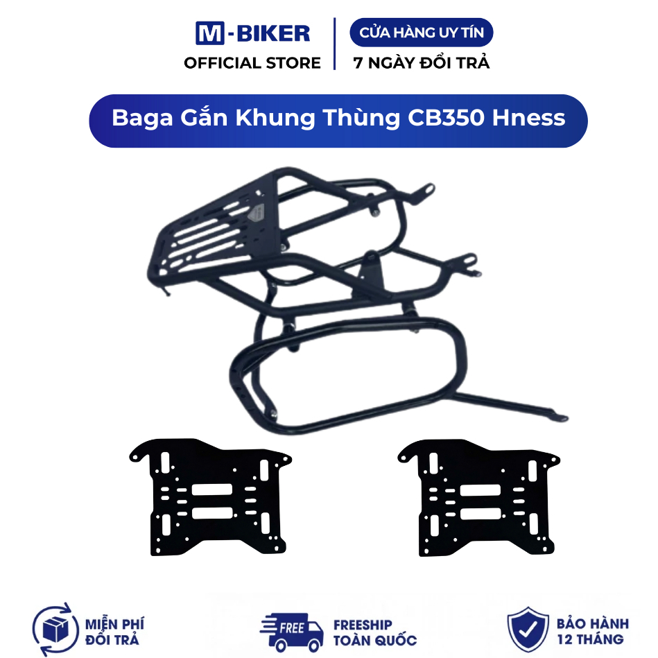 Baga CB350 Gắn Khung Thùng M-Biker, cảng cb350 hness gắn khung thùng gọn nhẹ