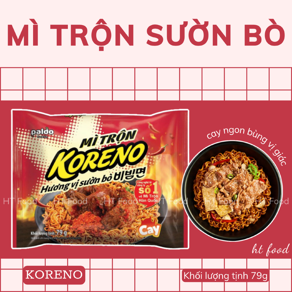 HT Food | Mì trộn Koreno hương vị sườn bò (cay nhẹ)