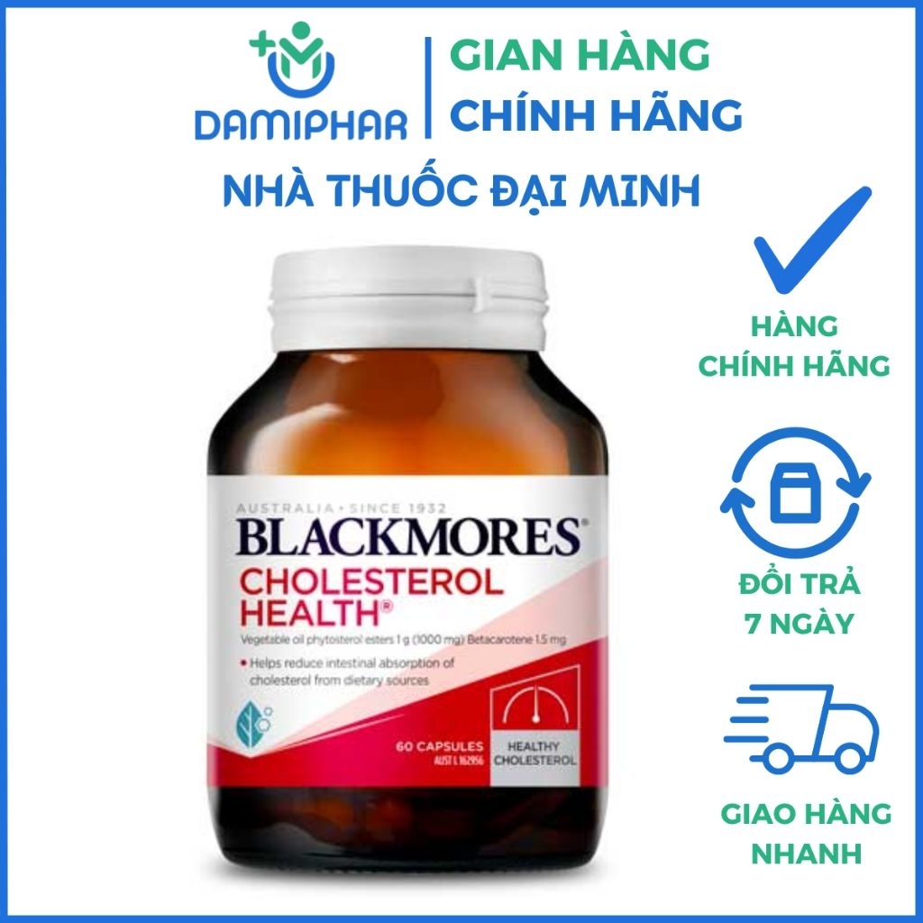 Blackmores Cholesterol Health hộp 60 viên – Giúp duy trì lượng cholesterol khỏe mạnh và giảm sự hấp 