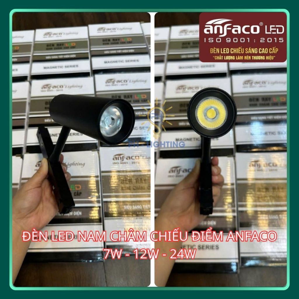 ĐÈN LED CHIẾU ĐIỂM - ĐÈN RỌI GẮN RAY NAM CHÂM CAO CẤP ANFACO RNC04 - 7W - 12W - 24W