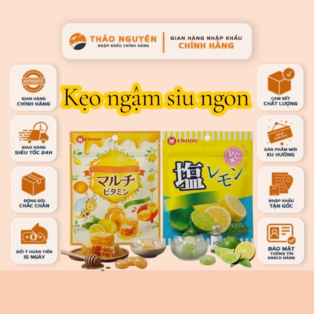 Kẹo Ngậm Eikodo 80g – Kẹo Ngậm Đủ Vị, Hàng Chính Hãng Eikodo Việt Nam
