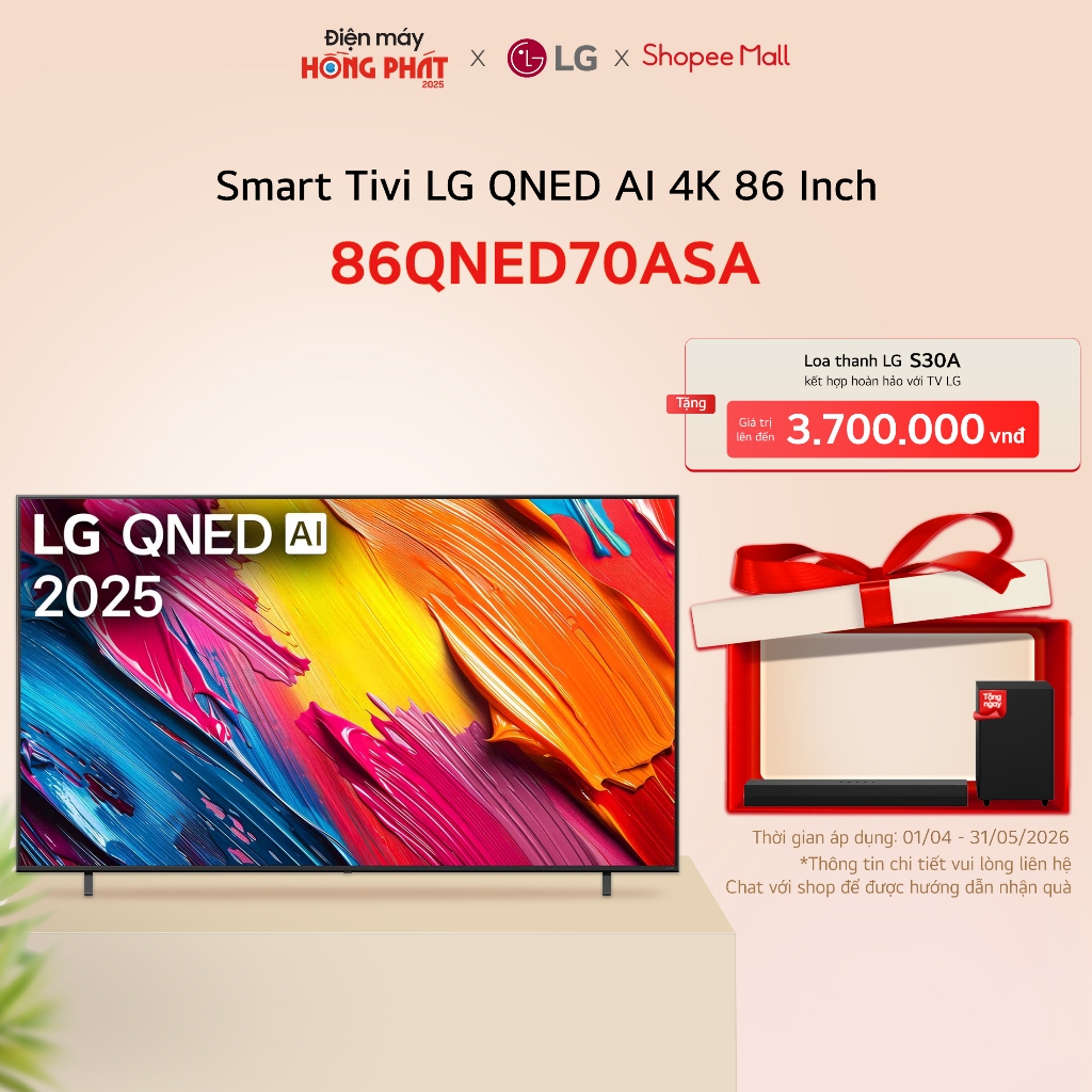 TiVi LG AI 2025 QNED AI 86QNED70ASA 86 Inch [Giao-Lắp HCM]