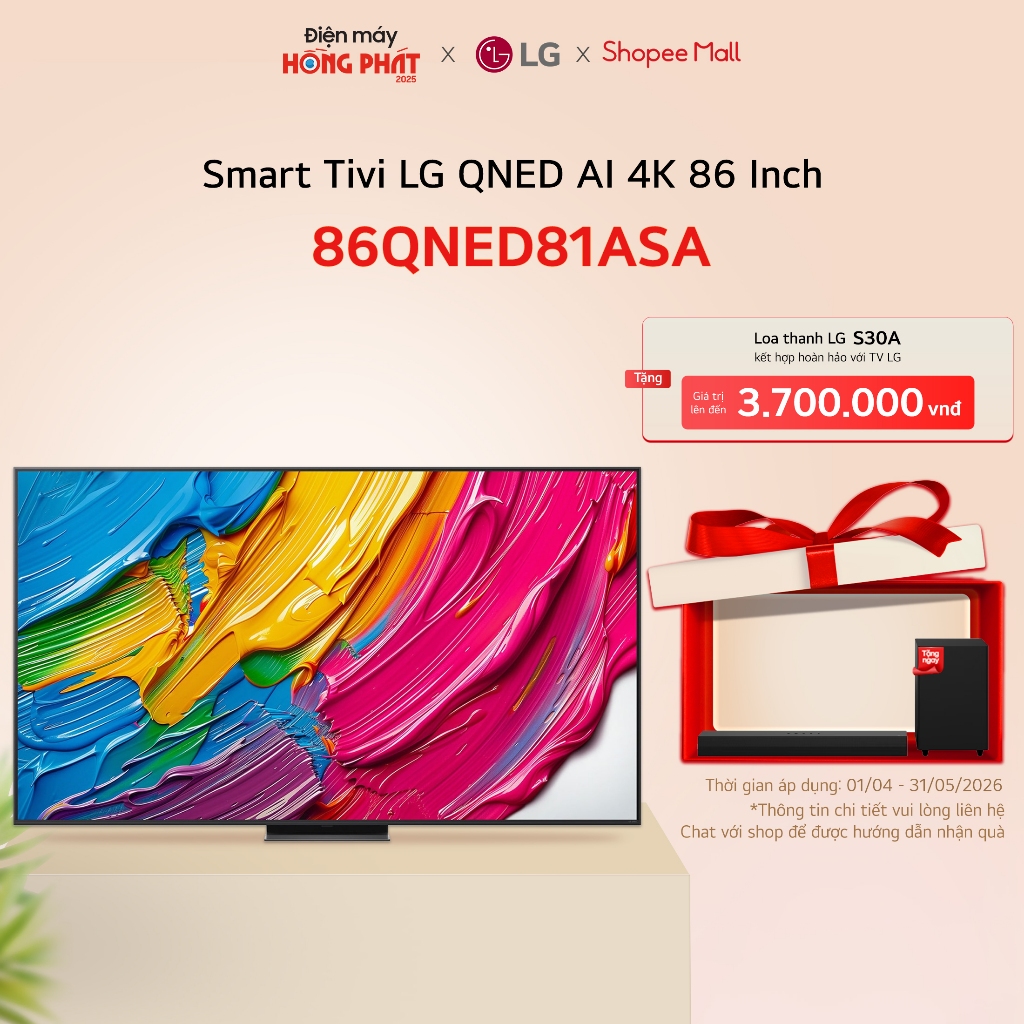 86QNED81ASA - Smart Tivi LG QNED AI 4K 86 Inch 86QNED81ASA - [Giao-Lắp HCM]