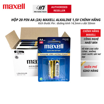 Hộp 20 Viên Pin AA / AAA Maxell Alkaline 1,5V Siêu Bền Bỉ Chính Hãng
