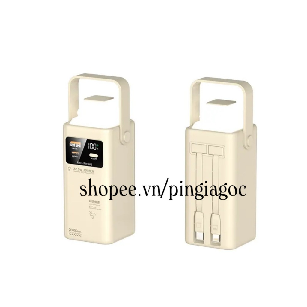 [45] Vỏ box sạc dự phòng 4 cell 21700 (YM-1027) sạc nhanh 22.5W có đèn LED không lò xo(Không có pin)