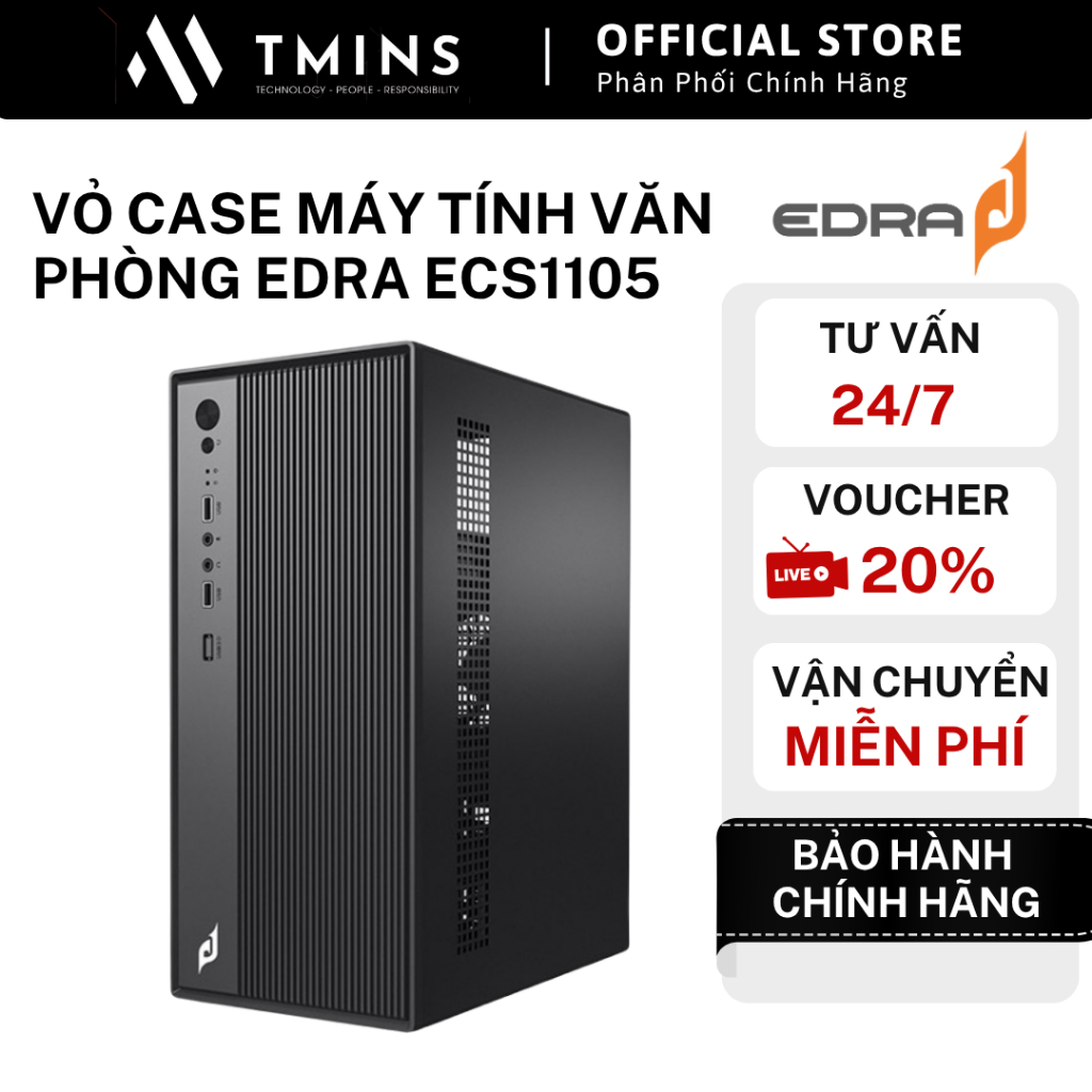 Vỏ Case máy tính văn phòng EDRA ECS1105 - Hàng chính hãng