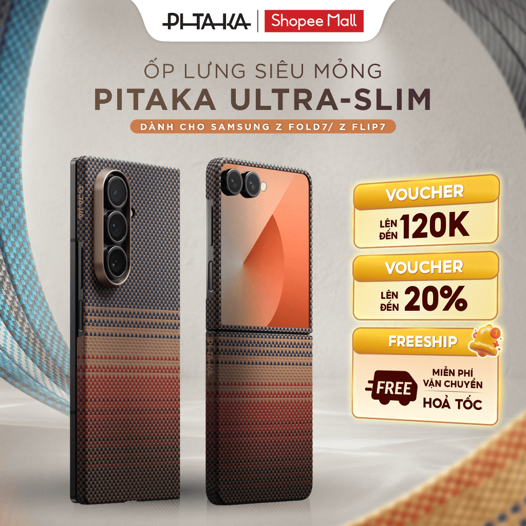 [Samsung Z Fold7 / Z Flip7] Ốp lưng PITAKA Ultra-Slim – Mỏng Nhẹ, Sạc Không Dây, Chất Liệu Cao Cấp